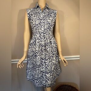 Vintage MERONA Mod Blue and White Floral Midi Dress 2